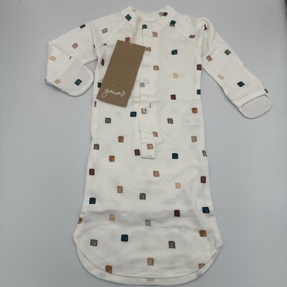 Goumi 24 Hour Convertible Baby Gown Sleeper Sack Size Newborn Bamboo City Blocks - Picture 1 of 13
